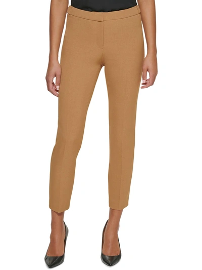 Calvin Klein Plus Size Mid Rise Slim-leg Ankle Pants In Brown