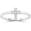 Pompeii3 Diamond Cross Ring 1/6 Cttw 10k White Gold In Multi