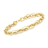 Ross-simons 14kt Yellow Gold Oval And Double-twist Link Bracelet In White