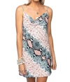 Buddylove Celine Serpent Silk Mini Slip Dress In Pink Snake Print In Pink