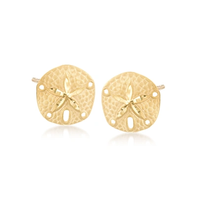 Ross-simons 14kt Yellow Gold Sand Dollar Earrings