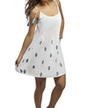 Pq Swim Women Kelli Summery Embroidered Tie Shoulder Strap Swimwear Cover Up Dress In White In White