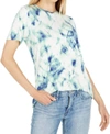 JOHNNY WAS MARBLE PRINT SHORT SLEEVE TIE DYE T-SHIRT IN JADE