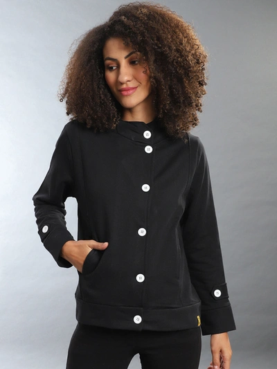 Campus Sutra Women Solid Stylish Casual Jacket In Black