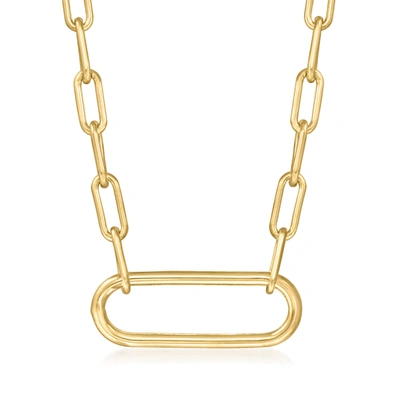 Canaria Fine Jewelry Canaria 10kt Yellow Gold Large Paper Clip Link Necklace In Multi