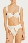 WEWOREWHAT RIVIERA BIKINI BOTTOM IN PEARL EYELET