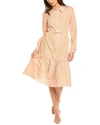 Linden Street Studio Cutout Shirtdress In Beige