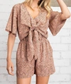 Fsl Apparel Romper In Dusty Pink In Beige
