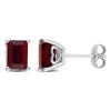 Mimi & Max 2 1/2 Ct Tgw Princess Cut Garnet Stud Earrings In Sterling Silver In Red