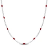 Mimi & Max Pink Enamel Bead Station Necklace In Sterling Silver - 18 In. In Red