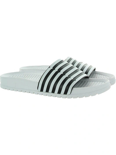 Hunter For Target Mens Striped Cushioned Footbed Slide Sandals In White