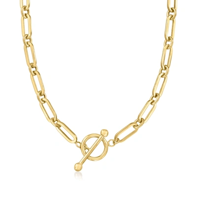 Canaria Fine Jewelry Canaria 5.5mm 10kt Yellow Gold Paper Clip Link Necklace In Multi