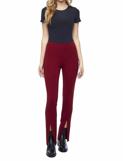 Iltm Blake Solid Ankle Pant In Cabernet In Red