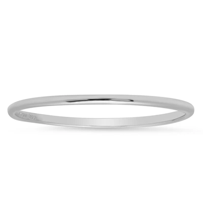 Max + Stone Solid 14k Gold Wedding Band Ring In White Gold, Yellow Gold 1mm Thin Stacking Band In Size 6 To 8 In Silver