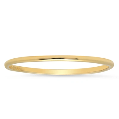 Max + Stone Solid 14k Gold Wedding Band Ring In White Gold, Yellow Gold 1mm Thin Stacking Band In Size 6 To 8