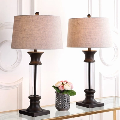 Jonathan Y Hunter 32" Metal/glass Led Table Lamp (set Of 2)
