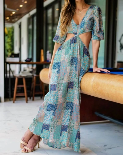 Muche & Muchette Paradise Cut Out Dress In Blues In Multi