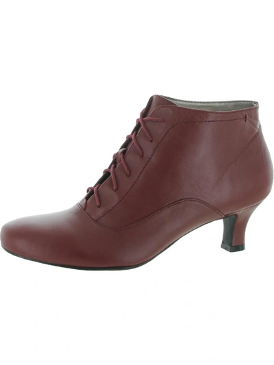 Array Sam Womens Leather Ankle Booties In Red