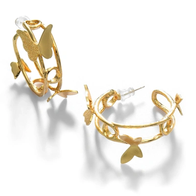 Sohi Gold Plated Butterfly Shaped Earring