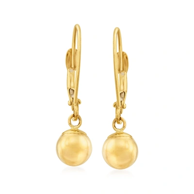 Ross-simons 6mm 14kt Yellow Gold Shiny Bead Drop Earrings