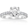 POMPEII3 1 1/2 CT DIAMOND SOLITAIRE WITH ACCENTS ROUND ENGAGEMENT RING 14K WHITE GOLD