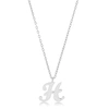 Max + Stone 10k Solid White Or Yellow Gold Dainty Script Initial With Extendable Necklace, 16+2 Inches In Silver
