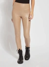 LYSSÉ TEXTURED LEATHER LEGGING IN VELVET BROWN