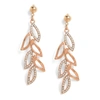 SOHI GOLD-PLATED STONE-STUDDED LEAF SHAPED DROP EARRINGS