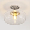 JONATHAN Y MARFA 14" GLASS/IRON FARMHOUSE MODERN LED FLUSH MOUNT