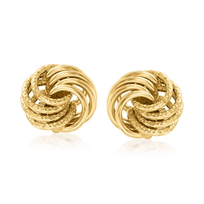Ross-simons Italian 14kt Yellow Gold Love Knot Stud Earrings