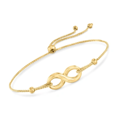 Ross-simons 14kt Yellow Gold Infinity Symbol Bolo Bracelet In White