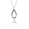 Max + Stone Sterling Silver 0.5 Carat White & Black Diamond Teardrop Necklace With Adjustable 18"-20" Box Chain In Black