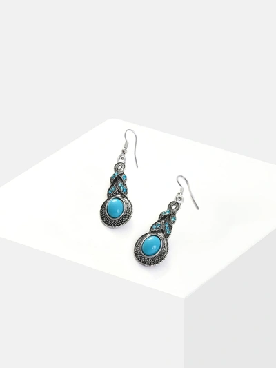 Sohi Twist Drop Earrings In Blue