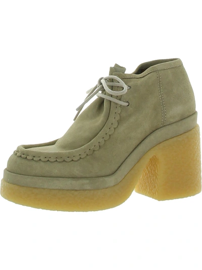 Chloé Jamie Womens Suede Chunky Ankle Boots In Yellow