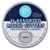 R & M International Plain Pastry Cutters Round 11 Piece Cookie Cutter Set In Silver