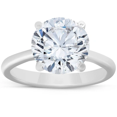 Pompeii3 4ct Solitaire Moissanite Engagement Ring 14k White Gold 10mm In Multi