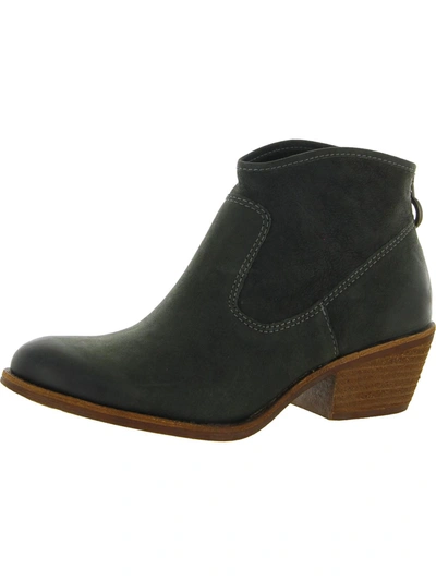 Söfft Womens Leather Stacked Ankle Boots In Green