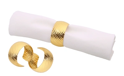 Classic Touch Decor Set Of 6 Gold Napkin Rings