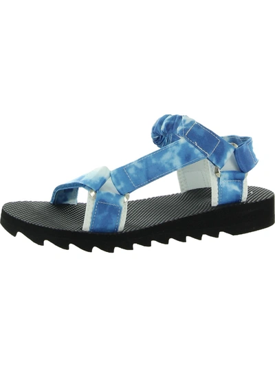 Arizona Jeans Co. Jangle Womens Slingback Ankle Strap Wedge Sandals In Blue