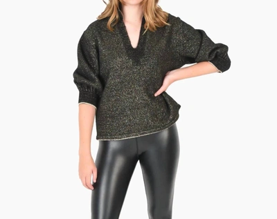 Emily Mccarthy Lolli Sweater In Metallic Gold/black In Green