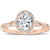 Pompeii3 1 1/4 Ct Oval Halo Diamond Infinity Engagement Ring 14k Rose Gold In Multi
