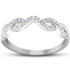 Pompeii3 Countour Infinity Diamond Guard Engagement Wedding Ring Enhancer 10k White Gold In Multi