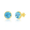 Max + Stone 14k Yellow Gold Roped Halo Round-cut Gemstone Stud Earrings (8mm) In Gold