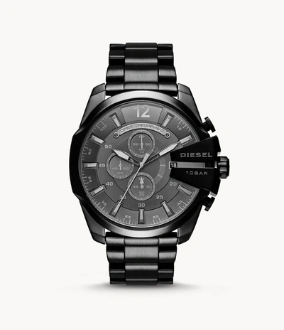 Diesel Men's Mega Chief Chronograph, Black-tone Stainless Steel Watch In Grey