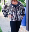 Save The Faith Fiery Feline Boho Top In Black In Black