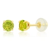 MAX + STONE 14K WHITE OR YELLOW GOLD ROUND SMALL 4MM GEMSTONE STUD EARRINGS