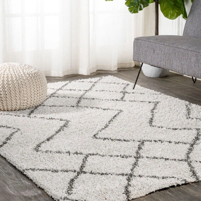 Jonathan Y Inca Moroccan Diamond Shag Area Rug In Beige