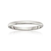 Ross-simons Women's 2mm 14kt White Gold Wedding Ring In Silver