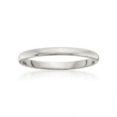 Ross-simons Women's 2mm 14kt White Gold Wedding Ring In Silver