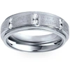 POMPEII3 MENS BRUSHED WEDDING DIAMOND 14K WHITE GOLD RING